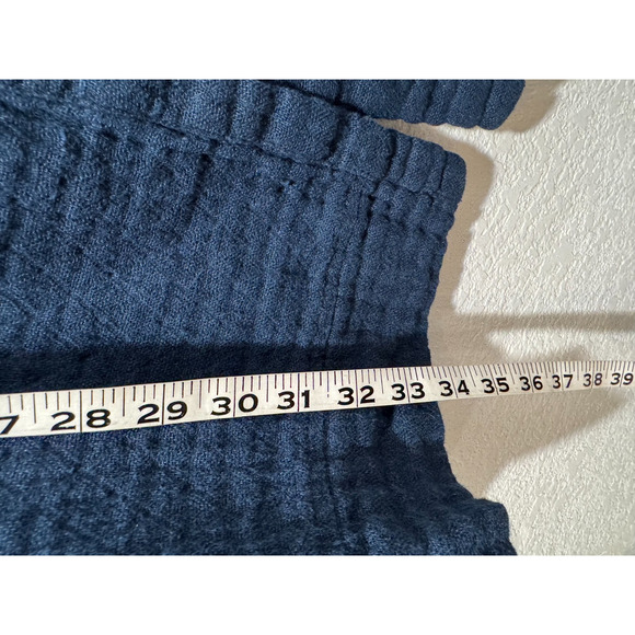 Flax Womens Tunic Top Button Front Blue Linen Pockets Long Sleeve Sz L Relaxed - Picture 4 of 9